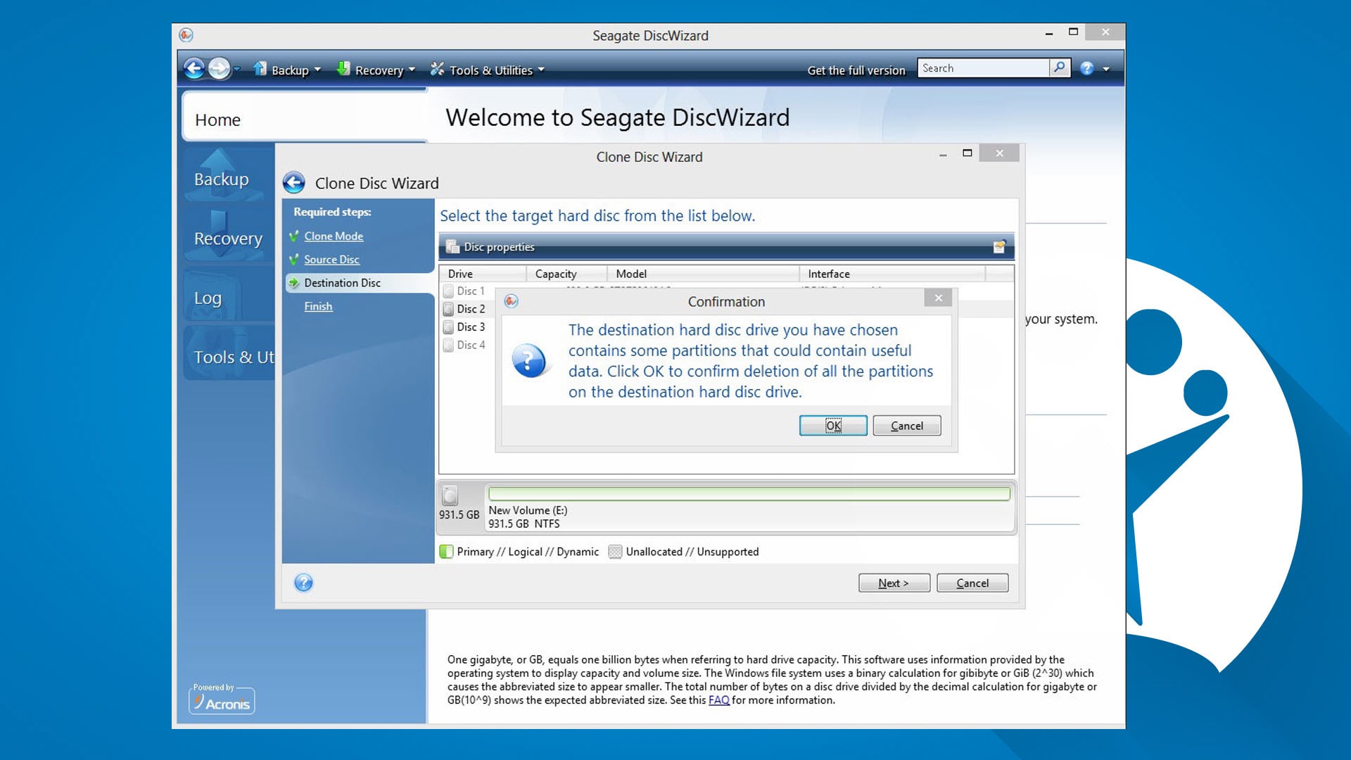 acronis seagate discwizard